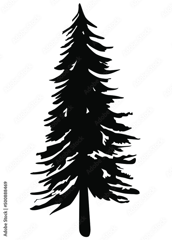 Christmas tree silhouette single vector illustration Christmas tree silhouette single vector illustration