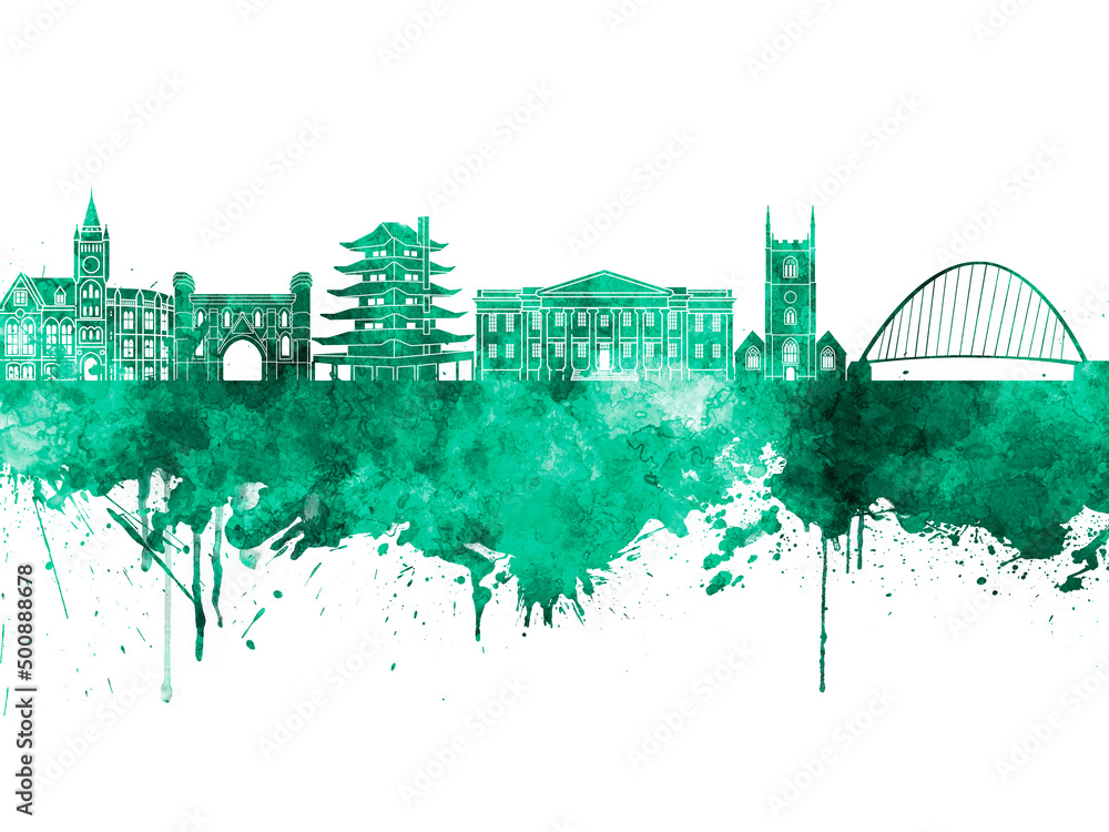 Obraz premium Reading skyline in watercolor
