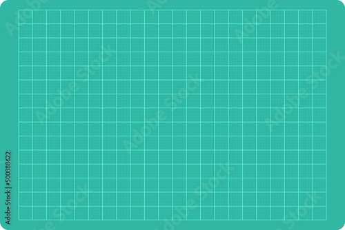Green cutting mat with rounded corner. Vector illustration