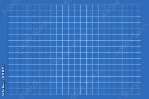 Blank Blueprint grid background. Blue lined architecture backdrop. Vector illustration