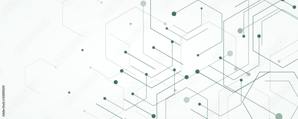 Abstract background with green hexagon structure Stock Vector | Adobe Stock