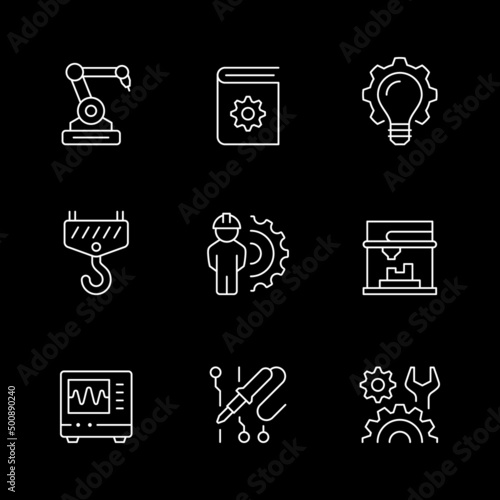 Set line icons of engineering