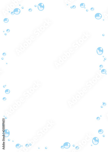 透明感のある水滴のフレーム（縦） © tedybee