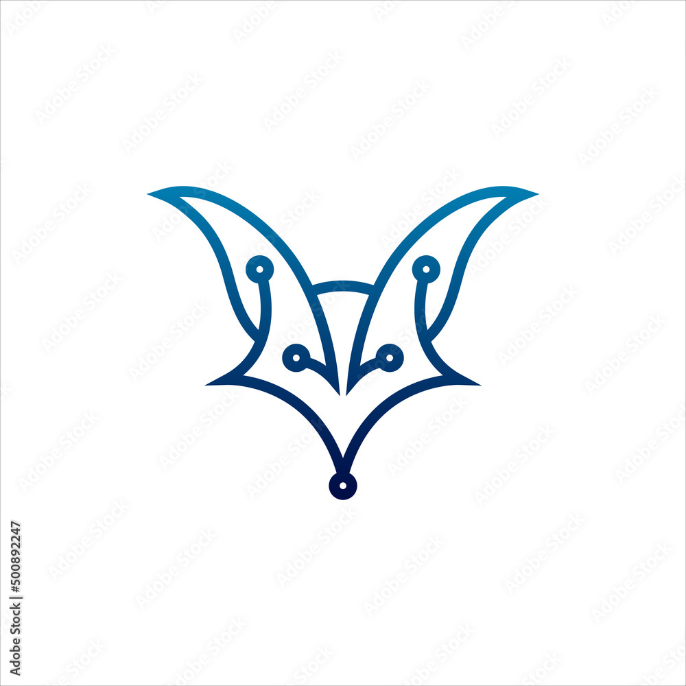 Cyber fox tech logo illustration design Cyber fox tech logo illustration design