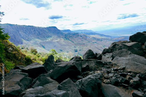 Scneic view of Kerio Valley from a view point at Elgeyo Marakwet County, Kenya photo