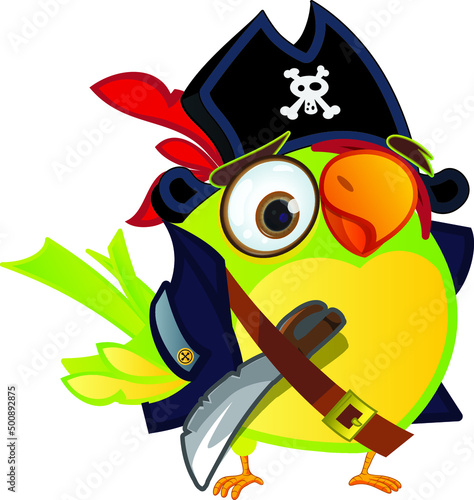 Pirate Leader. Funny character for kids game about pirates. Variant 2