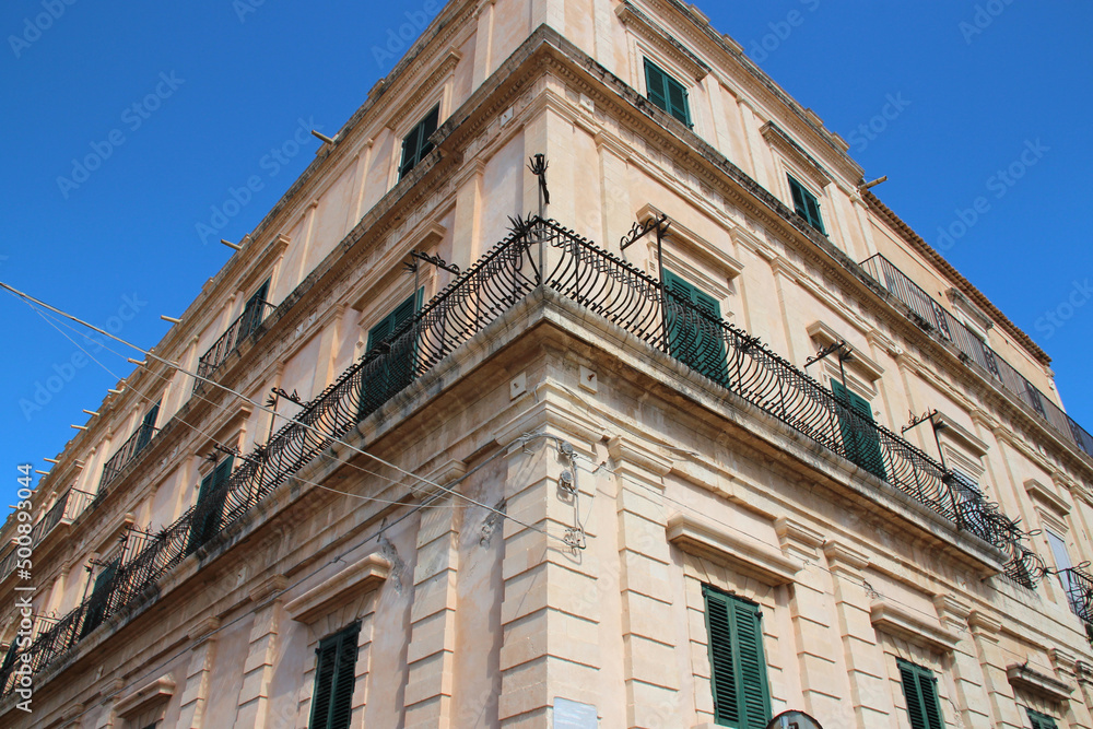 baroque palace (Impellizzeri S. Giacomo) in noto in sicily (italy) 