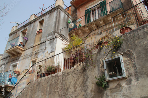 ancient houses in ragusa in sicily (italy) 