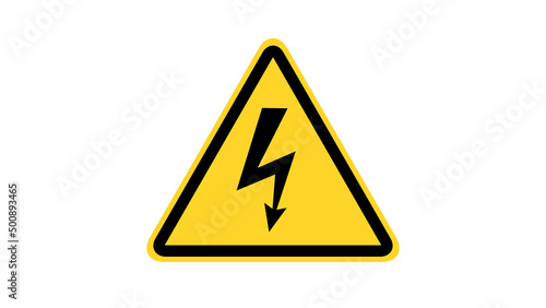 Electrical Hazard Symbol Sign on White Background