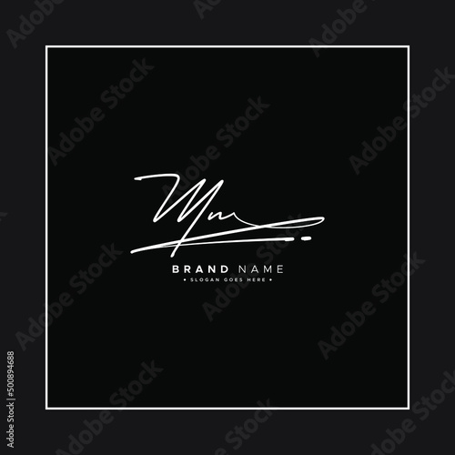 Initial Letter MN Logo - Handwritten Signature Logo