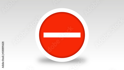 Stop road sign on White Background