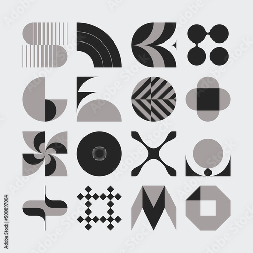 Logo Modernism Aesthetics Vector Abstract Shapes Collection Made With Minimalist Geometric Forms And Figures