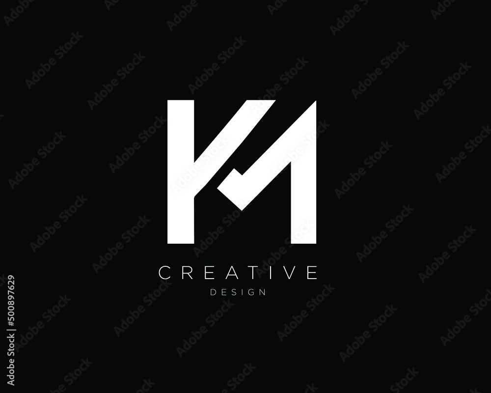 KM MK Logo Design , Initial Based MK KM Monogram KM MK Logo Design , Initial Based MK KM Monogram