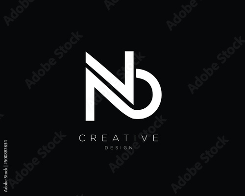 ND NB Logo Design , Initial Based NB ND Monogram 