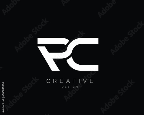 PC Logo Design , Initial Based PC Monogram 