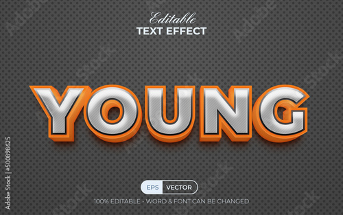 Young text effect style. Editable text effect.