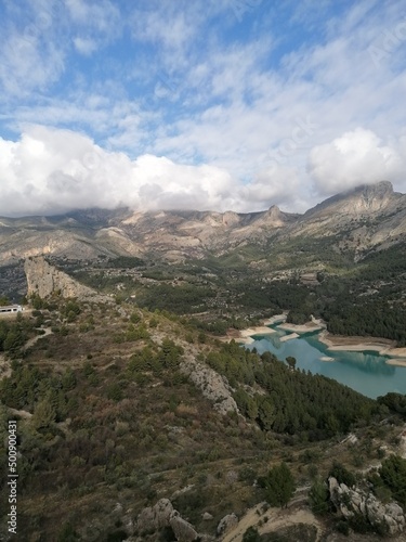 The view from El Castell de Guadalest over the Spanish mountains and turquoise lakes © ChrisOvergaard