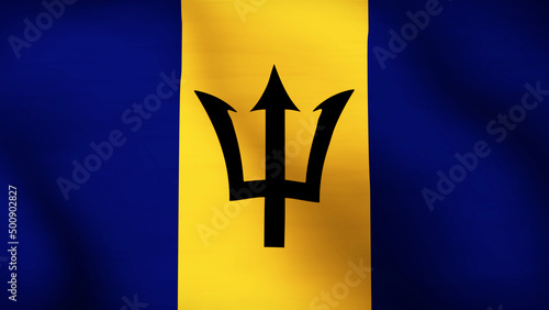 Flag of Barbados Close Up