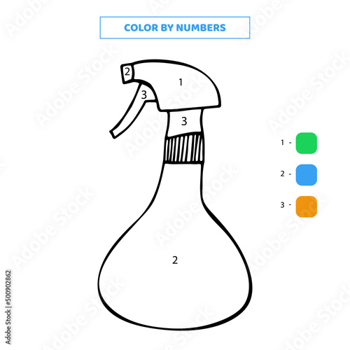 Color hand drawn single doodle spray icon by numbers. Vector illustration.