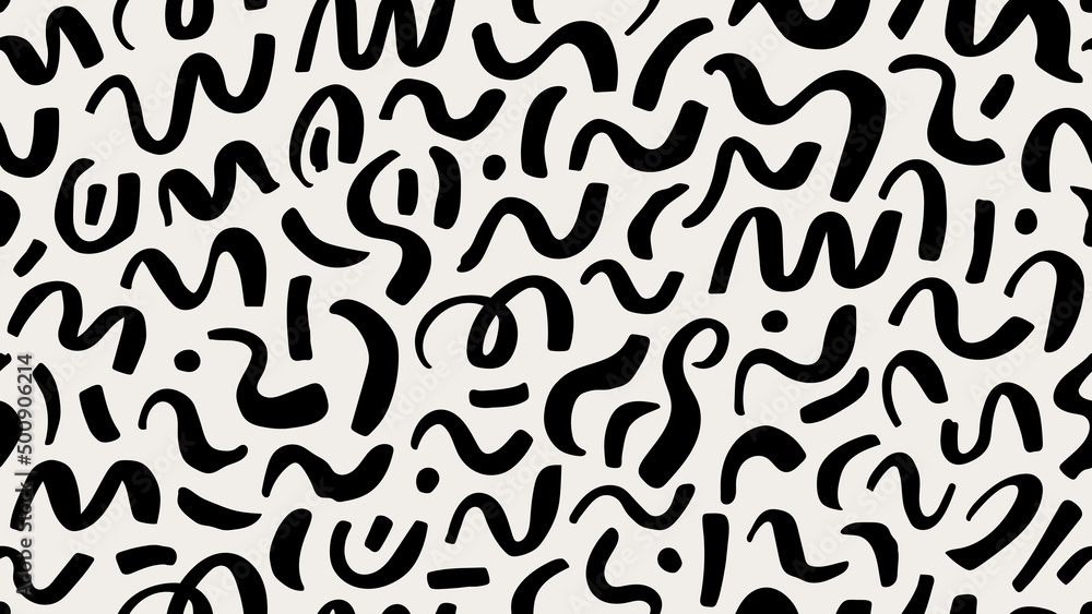 Abstract seamless hand drawn pattern. Modern art textile print, vector illustration.