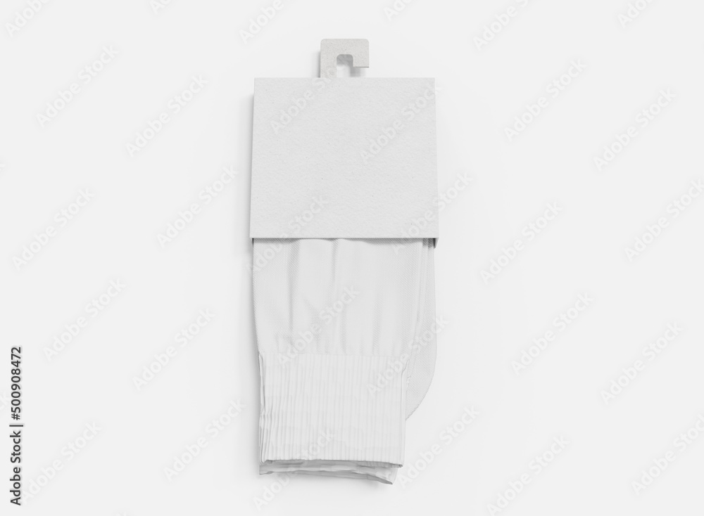White New Sock with Label Mockup White New Sock with Label Mockup