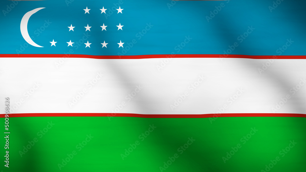 Obraz premium Flag of Uzbekistan Close Up
