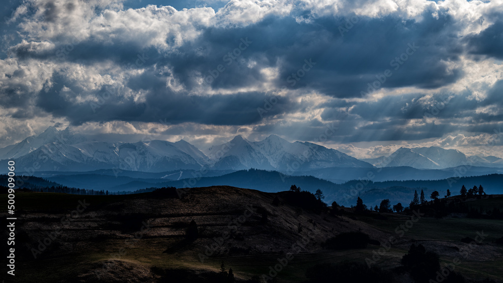 The Tatra Mountains seen from the Pieniny National Park, Slovakia. The Tatra Mountains seen from the Pieniny National Park, Slovakia.