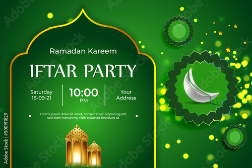 Vector illustration of Iftar Party invitation