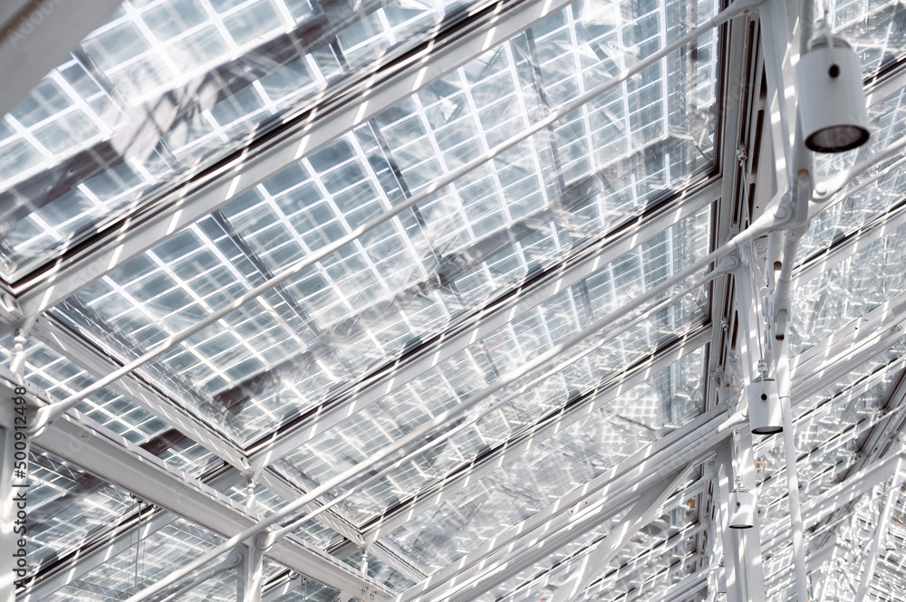 Fototapeta premium wall of building construction of a building, interior of a modern white building