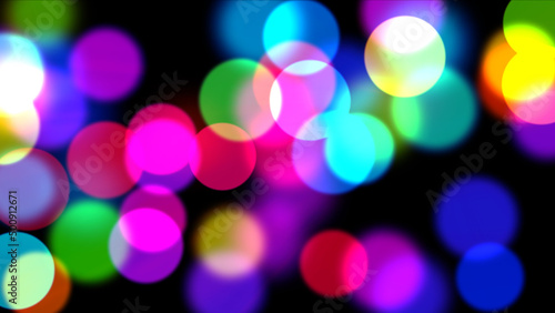 Colorful circles with bokeh background illustration