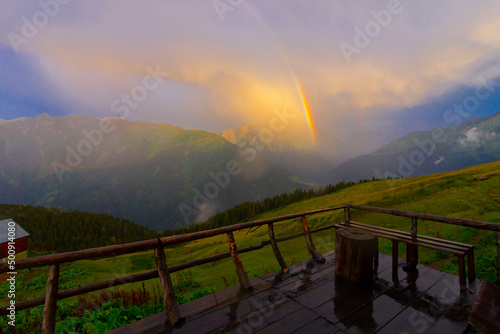 Kaçkar mountains Gito plateau , rainbow view photo