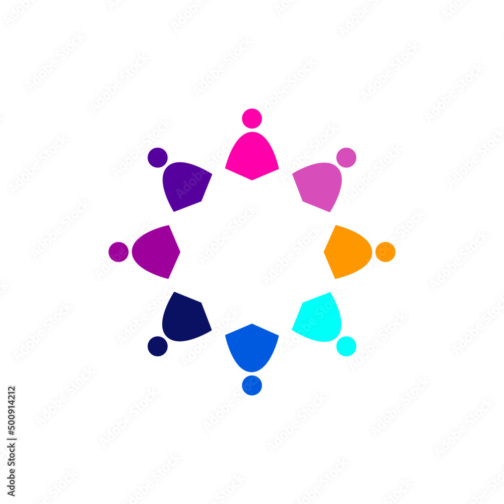 COLORFUL PEOPLE TOGETHER SIGN, SYMBOL, ART, LOGO ISOLATED ON WHITE COLORFUL PEOPLE TOGETHER SIGN, SYMBOL, ART, LOGO ISOLATED ON WHITE