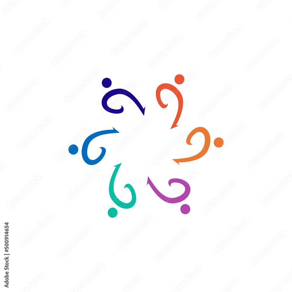 COLORFUL PEOPLE TOGETHER SIGN, SYMBOL, ART, LOGO ISOLATED ON WHITE COLORFUL PEOPLE TOGETHER SIGN, SYMBOL, ART, LOGO ISOLATED ON WHITE