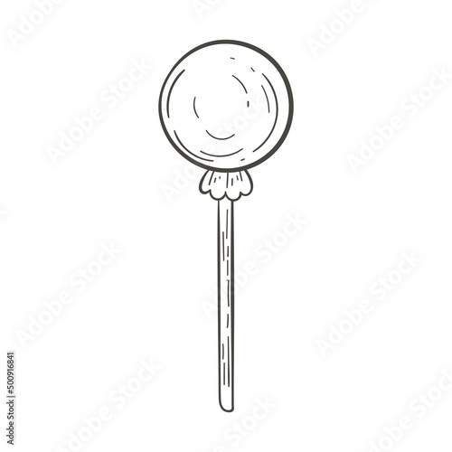 Doodle lollipop vector illustration isolated on white.
