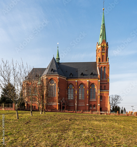 Kostel sv. Mikulase chirch in Ludgerovice village in Czech republic photo