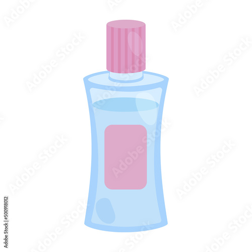 Cosmetic bottle or jar with lotion, micellar water, tonic or other beauty products with no label. Skin care illustration