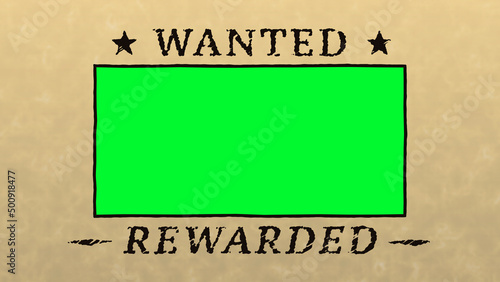 Wild West Wanted Posters with Green Screen and Paper Texture