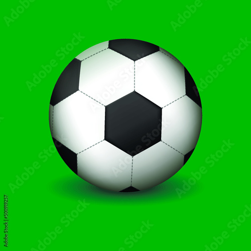 Soccer ball on a green background. Vector illustration.