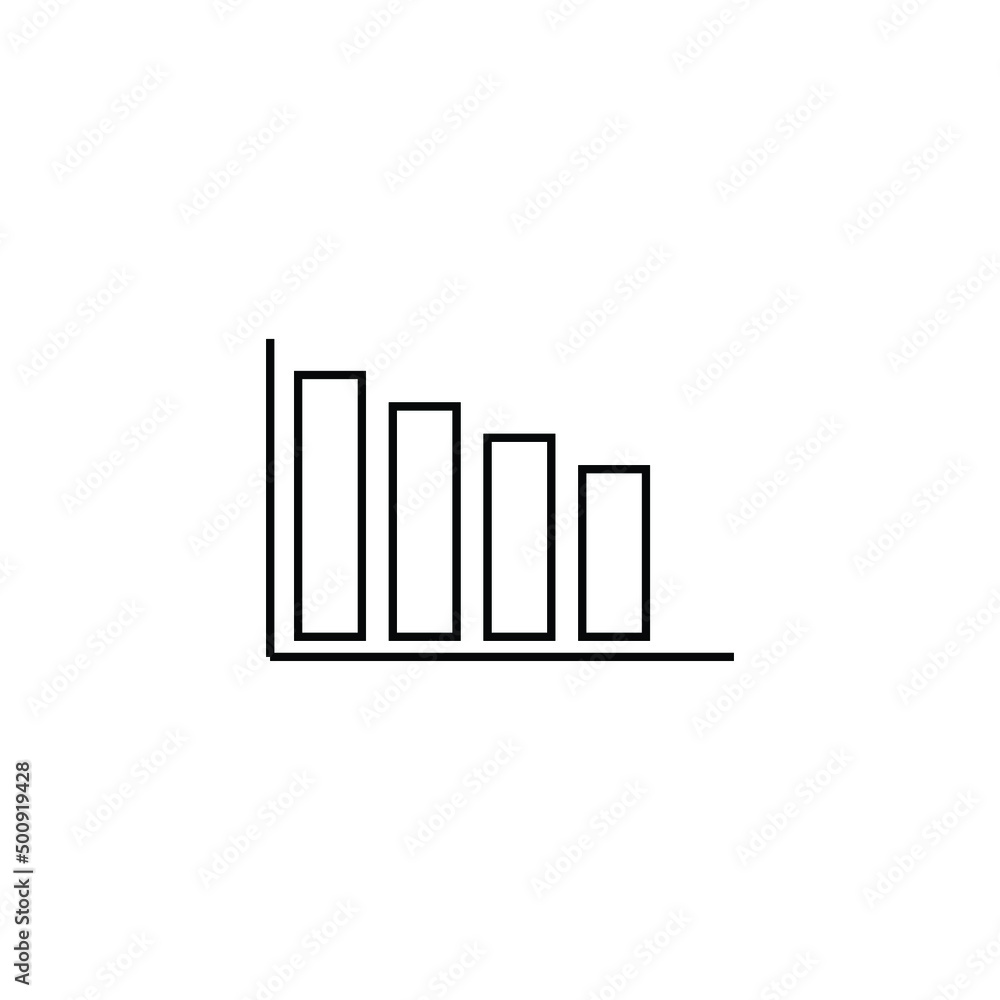 Vector declining graph icon on a grey background