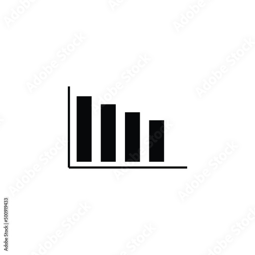 Vector declining graph icon on a grey background