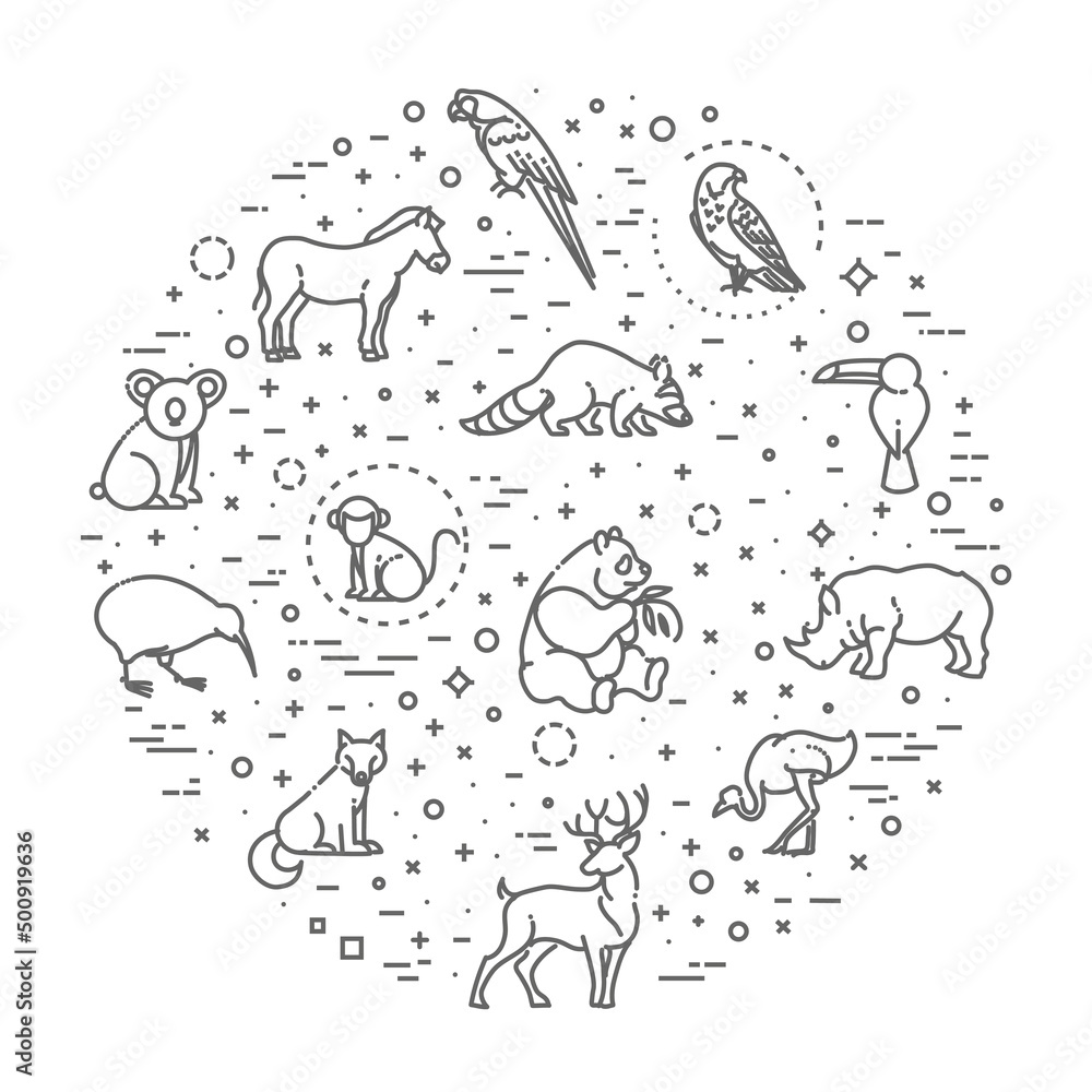 Fototapeta premium Zoo. Animals illustration