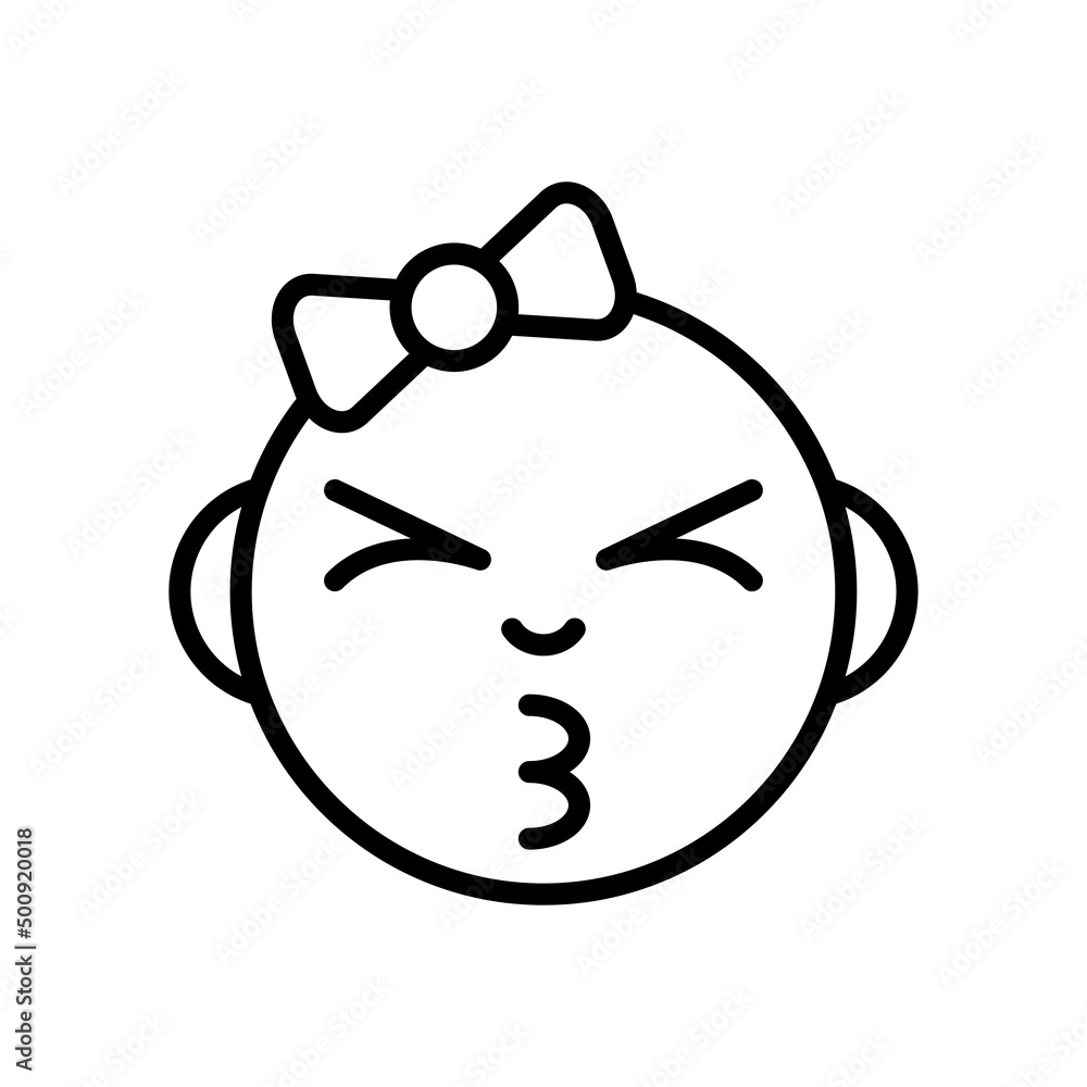 Baby Face Emoticon Outline Icon Vector. Baby Face Emoticon Outline Icon Vector.