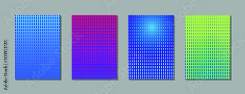 Abstract background with dots. Colorful gradient design. Modern geometric banners with circles. Vector illustration.