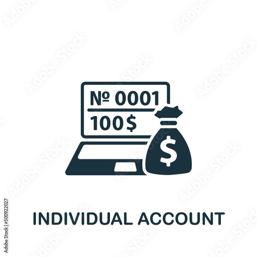 Individual Account icon. Monochrome simple Accounting icon for templates, web design and infographics