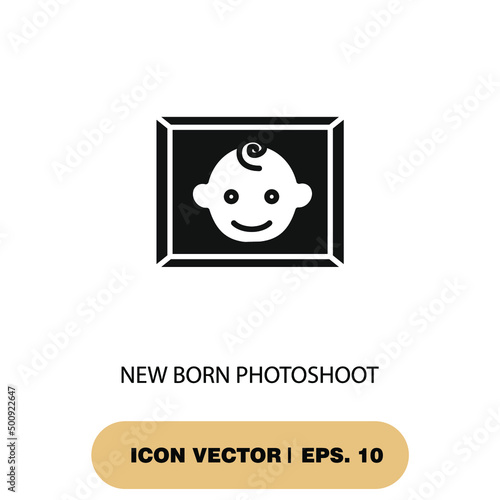 new born photoshoot icons set . new born photoshoot pack symbol vector elements for infographic web