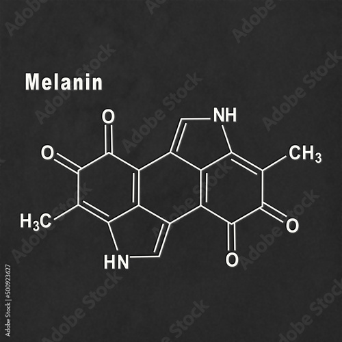 Melanin molecule, Structural chemical formula photo