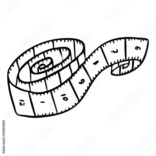 Sewing measurement. Fashion designer tool. Vector illustration