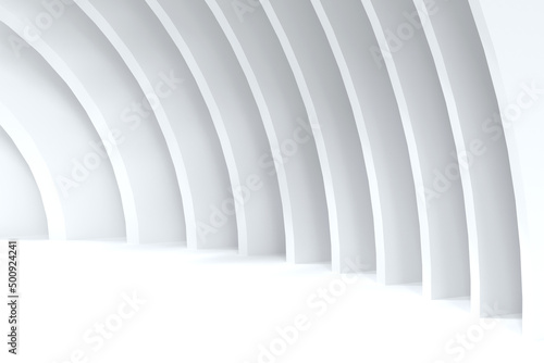 Abstract futuristic white background, minimalist 3d render