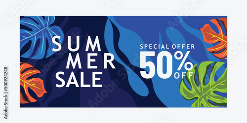 Summer sale banner promotion design template