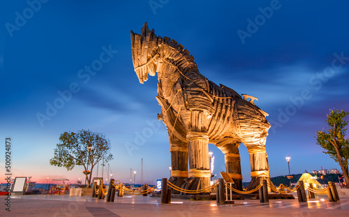 Trojan horse at sunset - Canakkale Turkey photo